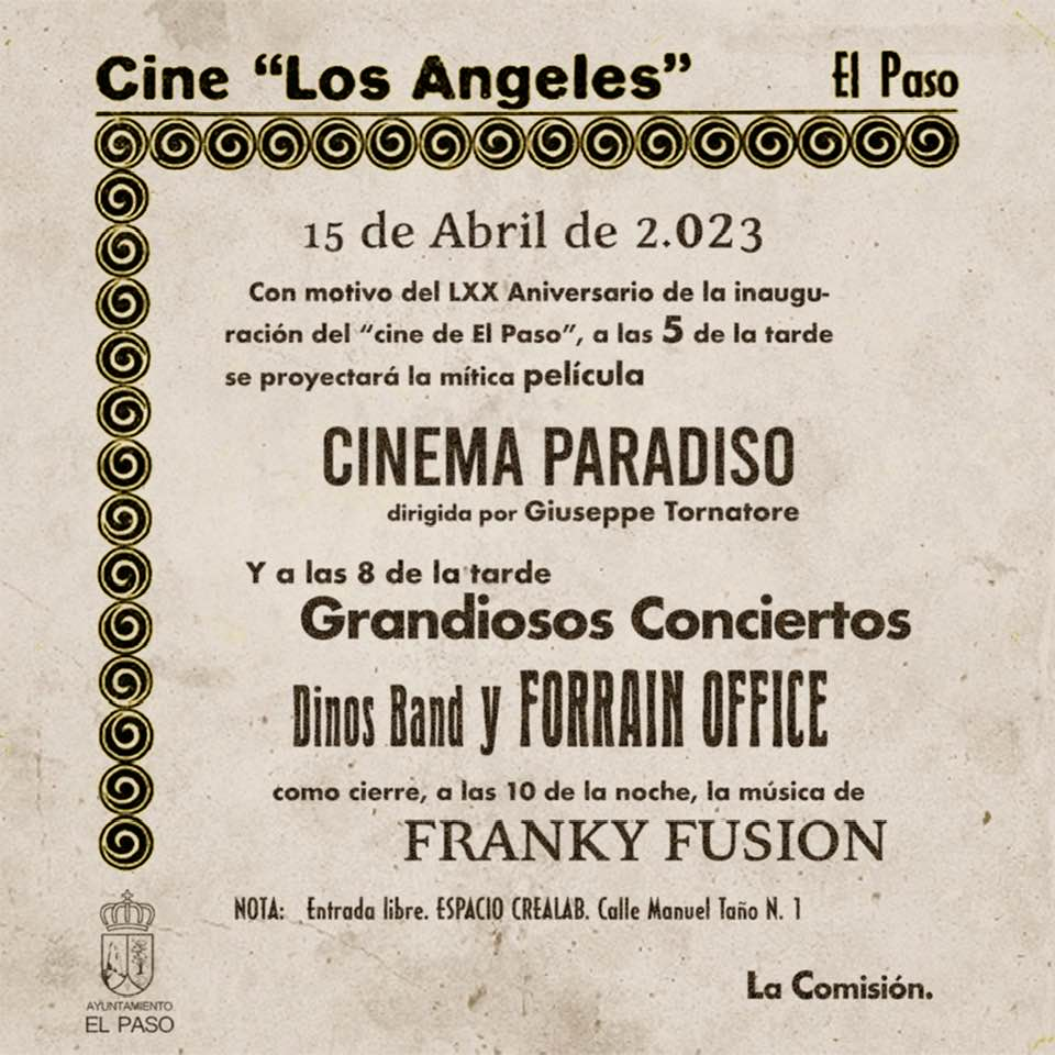 Cinema y concierto El Paso